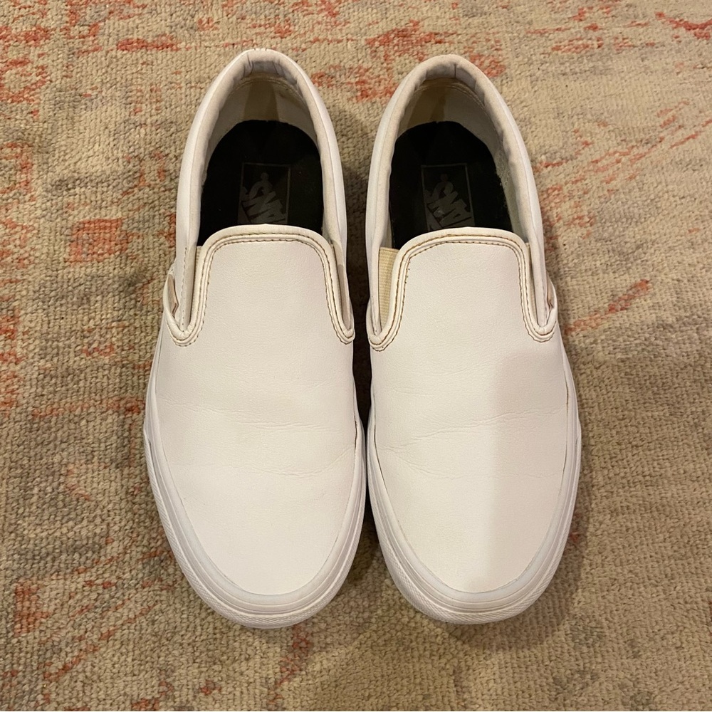 Vans Classic White Slip On Tumble Sneaker, 8.5